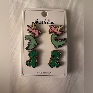 Dinosaur wooden earring